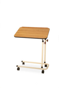 overbed table with castors - oak