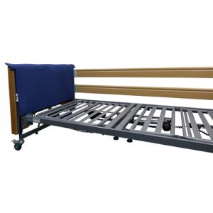 bumpers at the head and foot ends of the bed to protect a person from injury