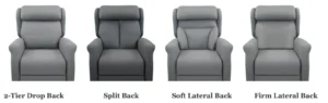 Available backrest options for the Recliners Concerto Riser Recliner