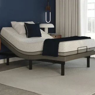 Adjustable bed base with head and leg ends elevated
