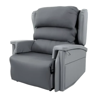 Accora Configura Bariatric Chair in vinyl. Chair is in the upright position and has a waterfall back cushion.