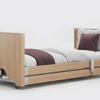 Opera Classic Low Profiling Bed in lowest position with duvet and pillows