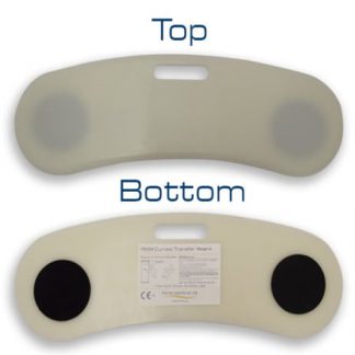 A view of both the top and bottom of the Prism Curved Transfer Board