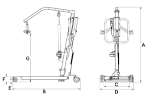 Diagram of the Mackworth Essentials 180 Hoist 
