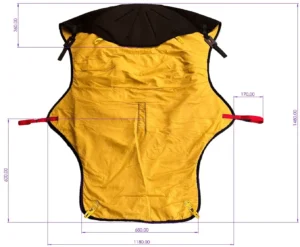 Diagram of the Freeway Falls Recovery Sling (Clipped version) Dimensions