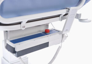 close up of the battery pack that operates the Timo Electric Shower Trolley