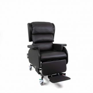 Repose ProForm Position Chair in an upright position with the footplate down, ready to use