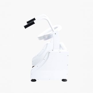 Osprey® Toilet Raiser in its raised position. View is from the side.