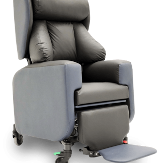 Tri-Chair Two in seated position with footplate in horizontal position