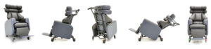 image shows the Tri-Chair Three in 5 different positions