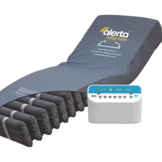 Alerta Ruby Turn Mattress in a profiled position with digital pump alongside